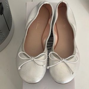 Ruby and bloom silver ballet style shoes with bow size 1M